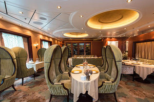 150 Central Park: Restaurant interior design, Wonder of the Seas, Royal Caribbean, classic design, regal style, eclectic design, maximalist dining, New York fine dining, luxury cruise dining, royal Caribbean restaurant, elegant dining setting, boat restaurant design, curated restaurant interiors, upscale dining, Miami restaurateur design